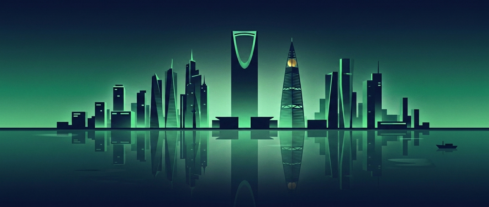 Illustrated Riyadh skyline at dusk — Risk-Based Capital on top of IFRS 17 in the Saudi insurance market